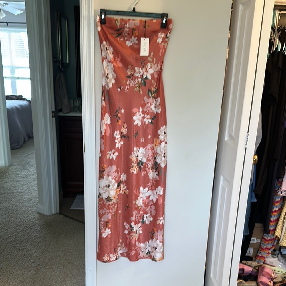 RESA Pink Strapless Sheath Dress Wedding Guest